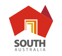 Logo featuring a stylized house shape with 'South Australia' text.